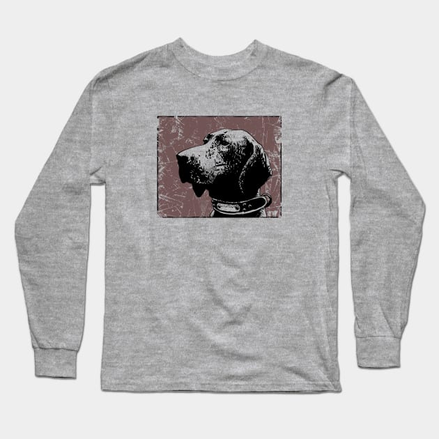 drawing of Plott hound pup Long Sleeve T-Shirt by croquis design